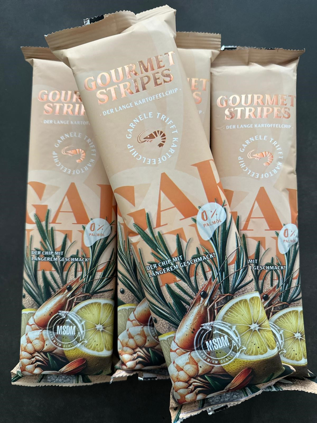 Gourmet Stripes - Kartoffelchips mit Garnelengeschmack von Finadeev Snacks