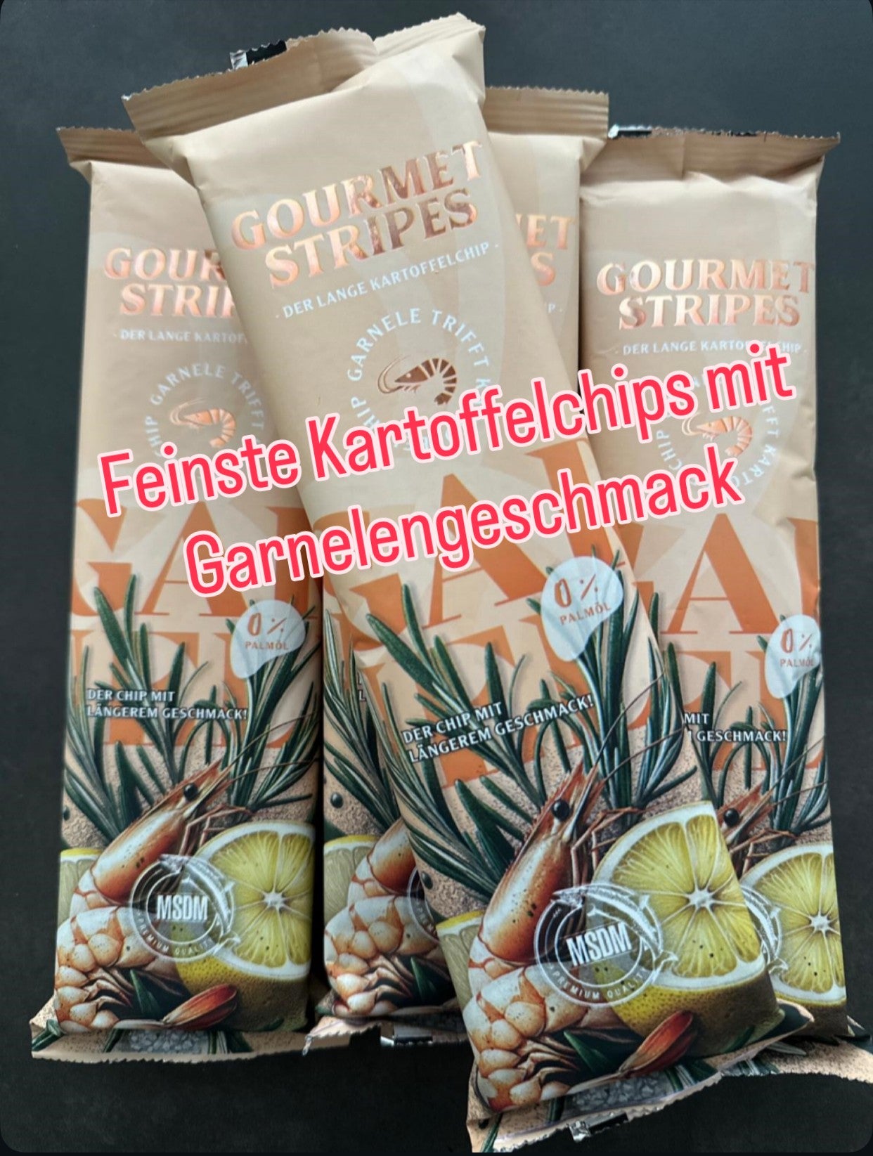 Gourmet Stripes – Knuspriger Kartoffelchip mit Garnelengeschmack, 75g Einzelpackung