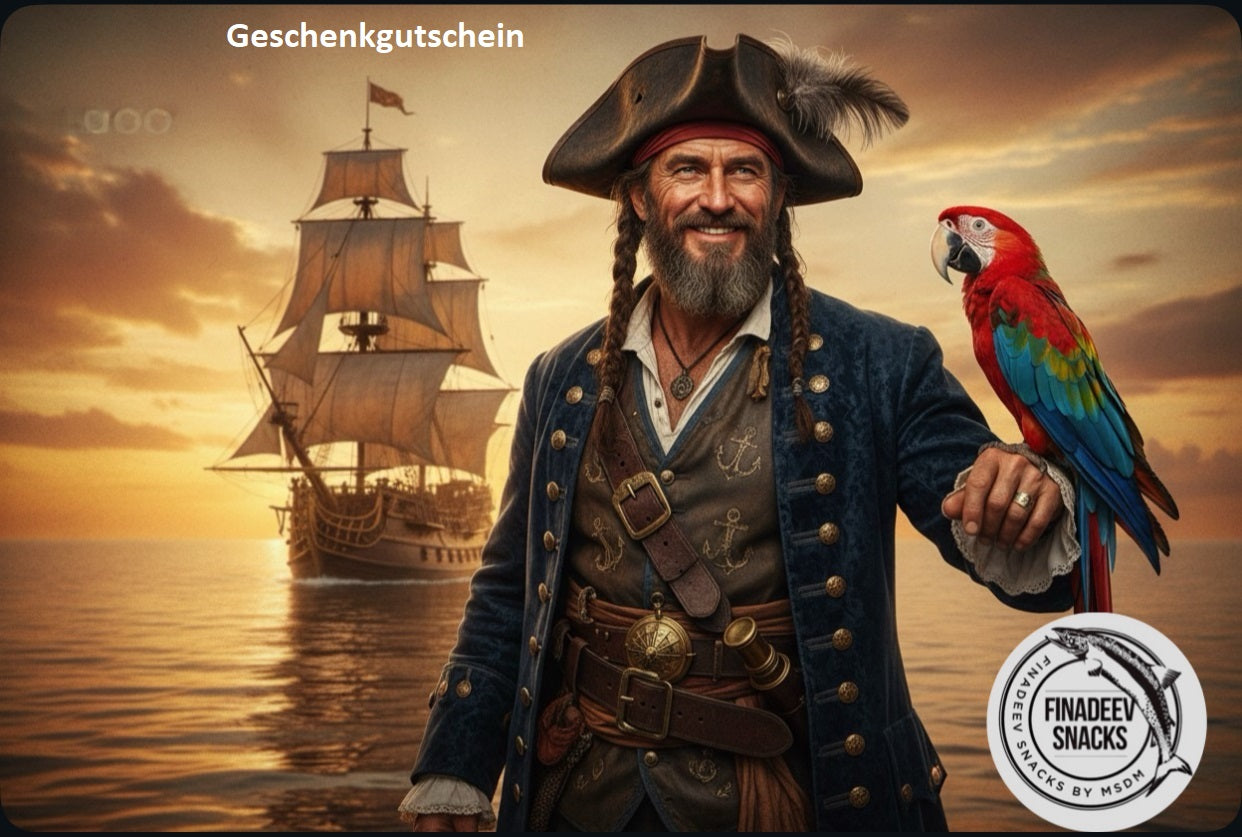 Geschenkgutschein Finadeev Snacks - Gutschein für Premium Fisch Snacks